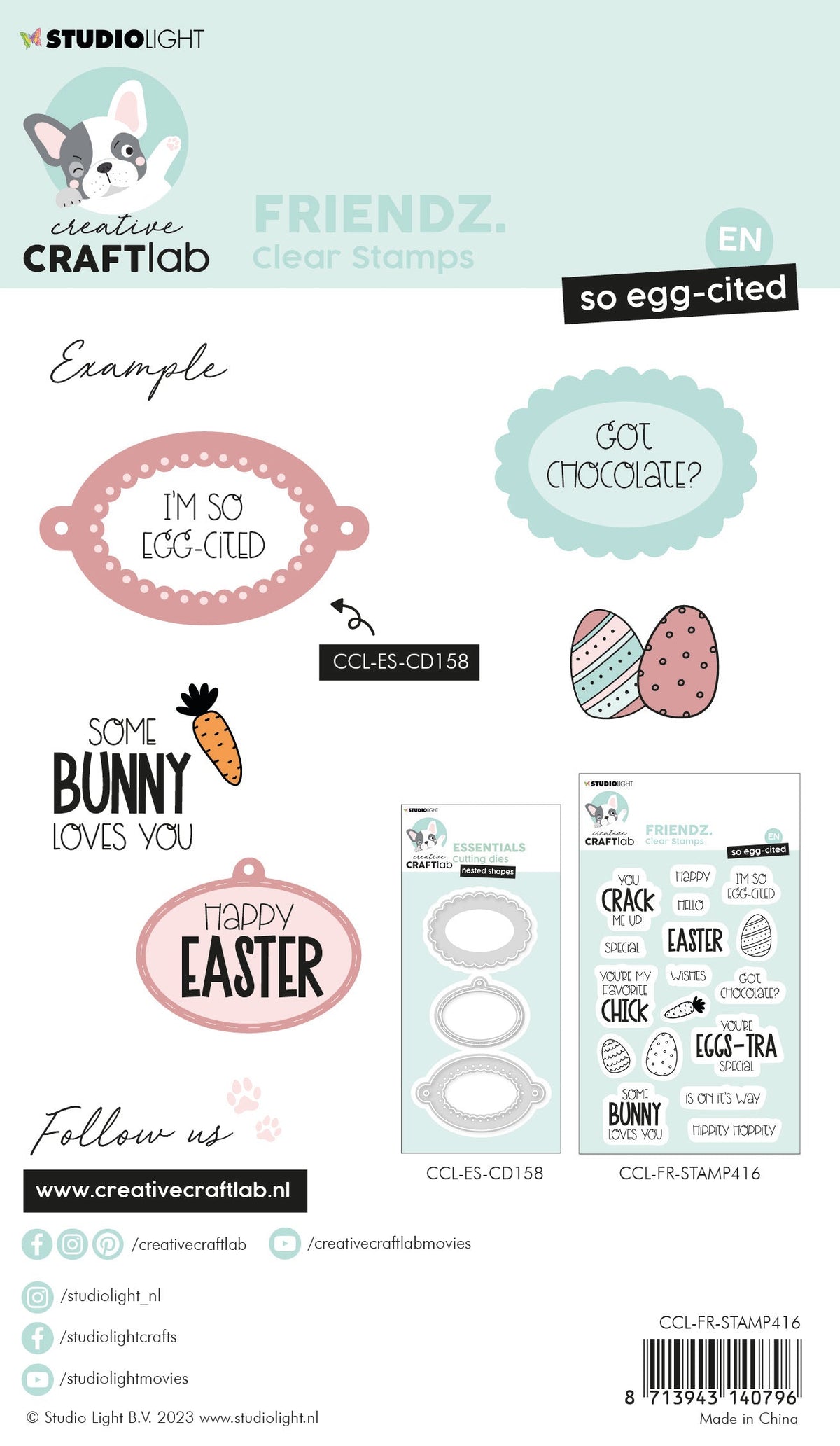CCL Clear Stamp So Egg-cited Friendz 141x96x3mm 17 PC n°416