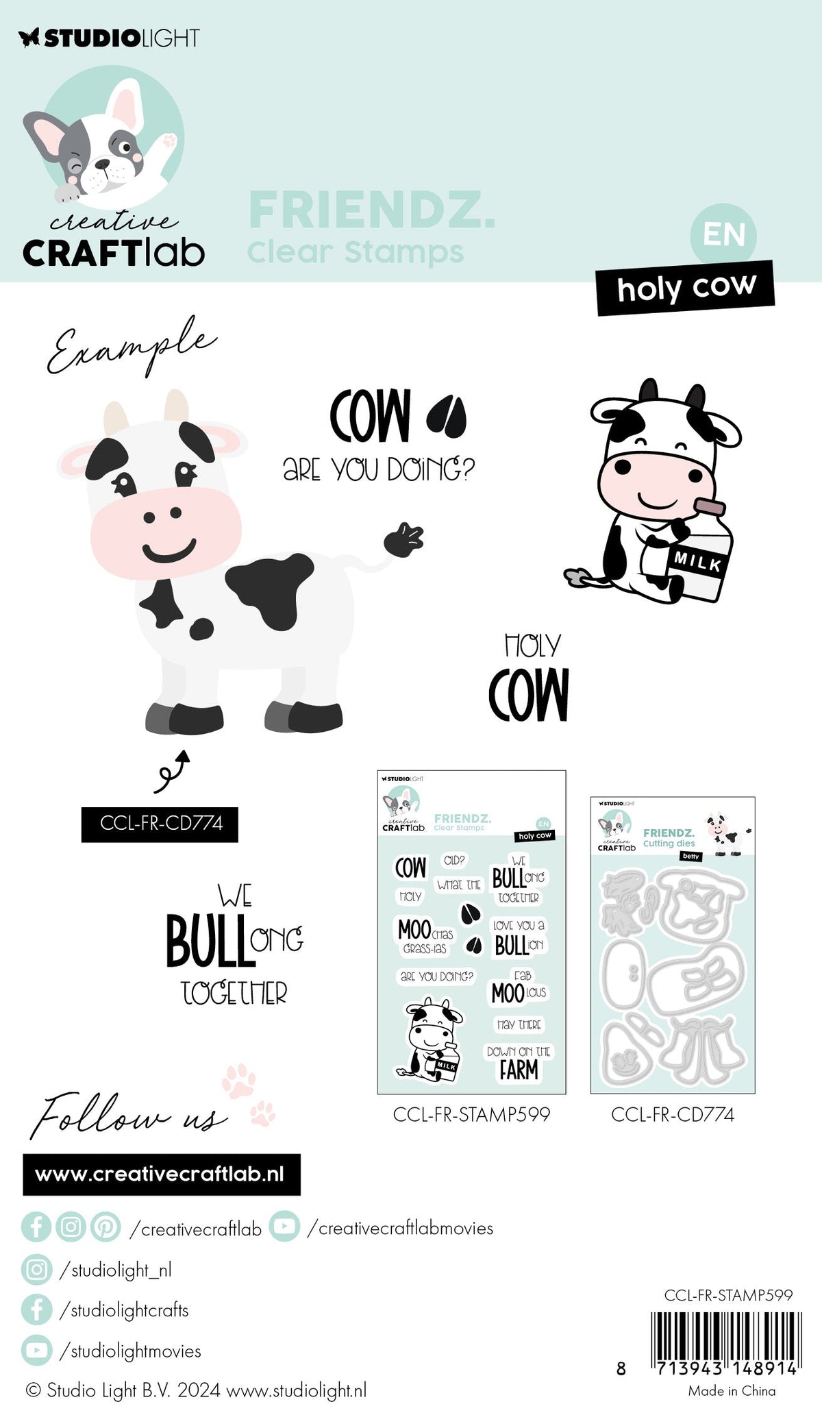 CCL Tampon transparent Holy Cow Friendz 14 pièces