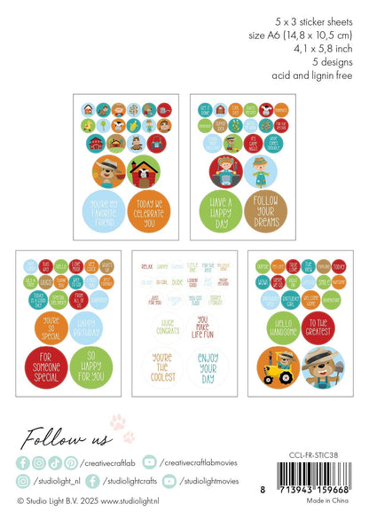 CCL Sticker Paper Pad On The Farm Friendz 15 SH