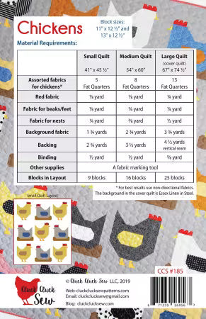 Cluck Cluck Sew - Chickens Quilt Pattern