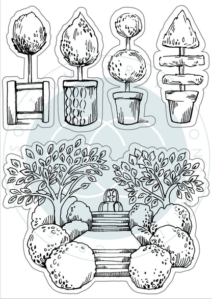 Jardin secret - Lot de timbres - Topiaire