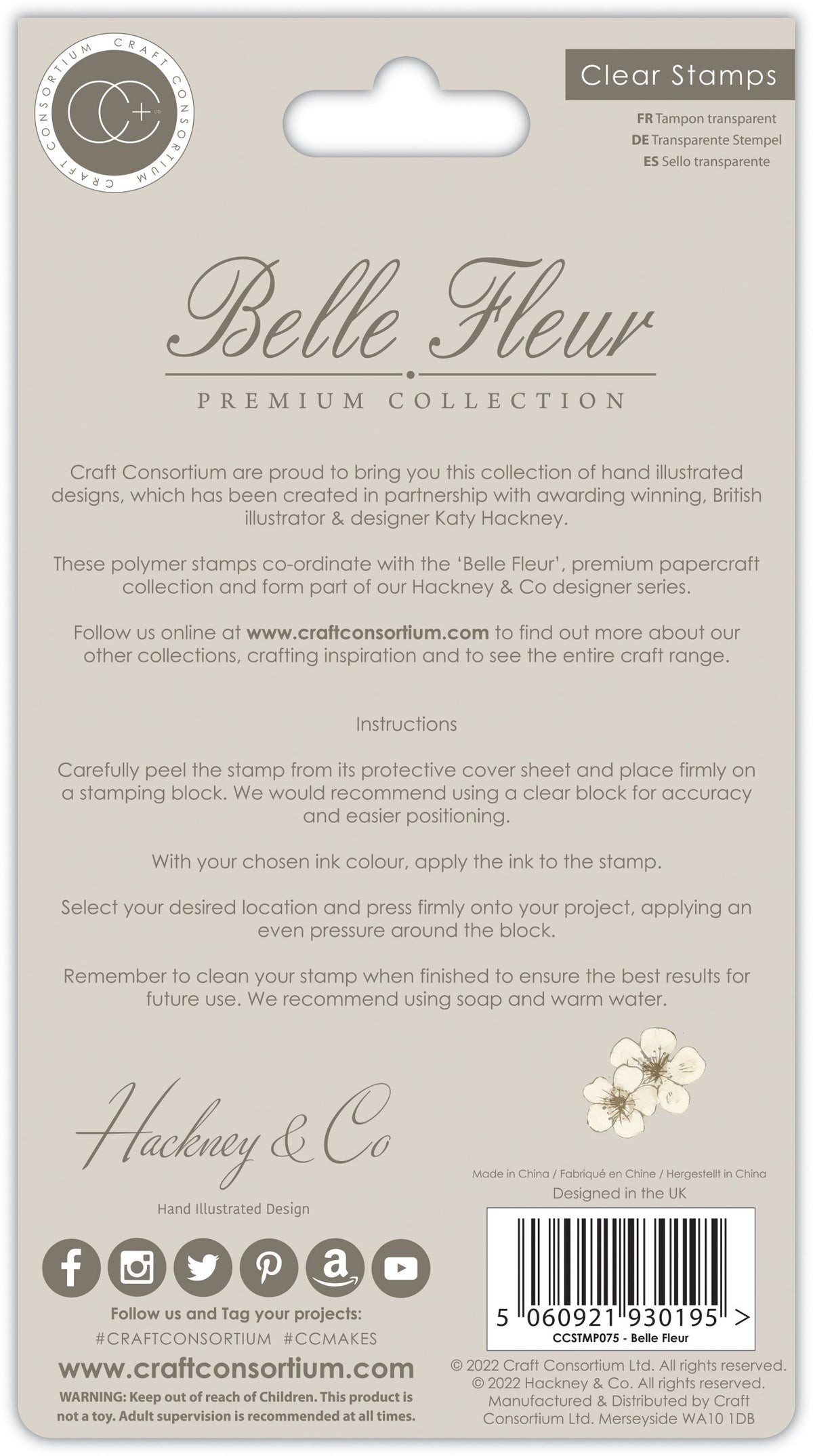 Craft Consortium Belle Fleur - Ensemble de tampons