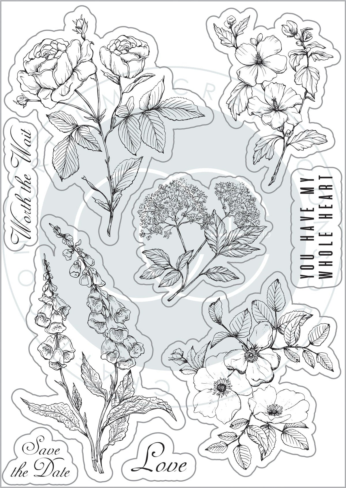 Craft Consortium Belle Fleur - Ensemble de tampons