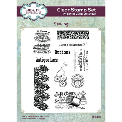 Creative Expressions Taylor Made Journals Tampons transparents pour couture 6 po x 8 po