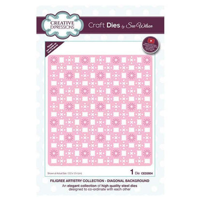 Dies by Sue Wilson Filigree Artistry Collection Fond Diagonal