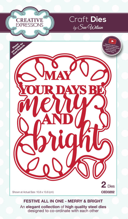 Matrices de découpe Sue Wilson Festive Merry & Bright