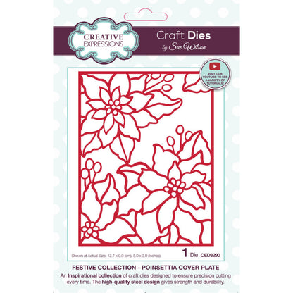 Creative Expressions Sue Wilson Festive Poinsettia Cover Plate Craft Die