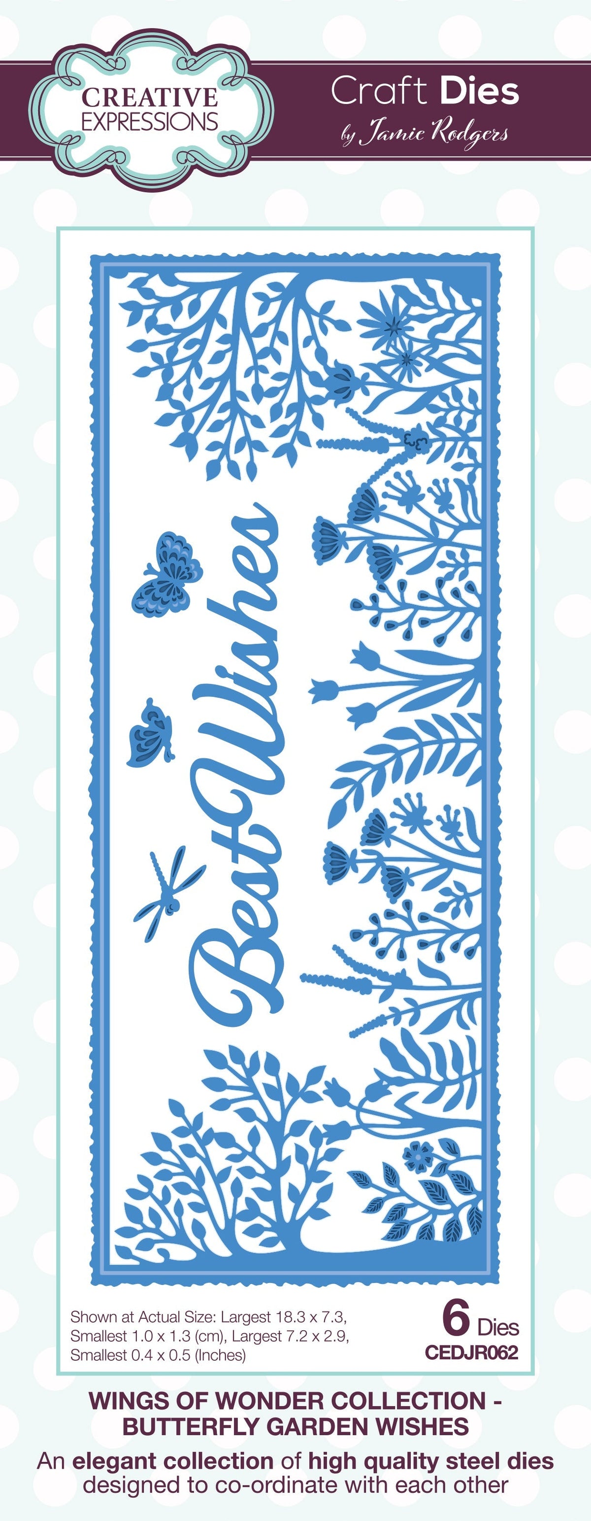 Matrice de découpe Creative Expressions Jamie Rodgers Butterfly Garden Wishes