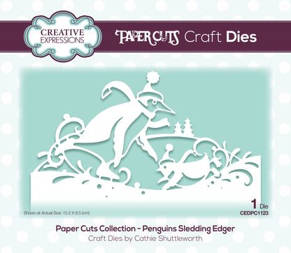 Matrice de découpe pour loisirs créatifs Creative Expressions Paper Cuts Edger Pingouins en luge