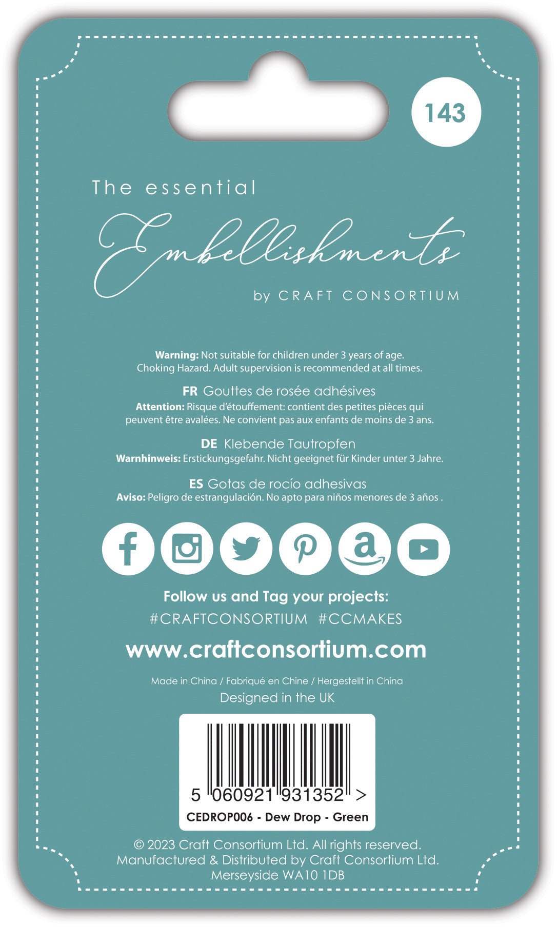 Adhésifs en forme de gouttelettes Craft Consortium - Vert