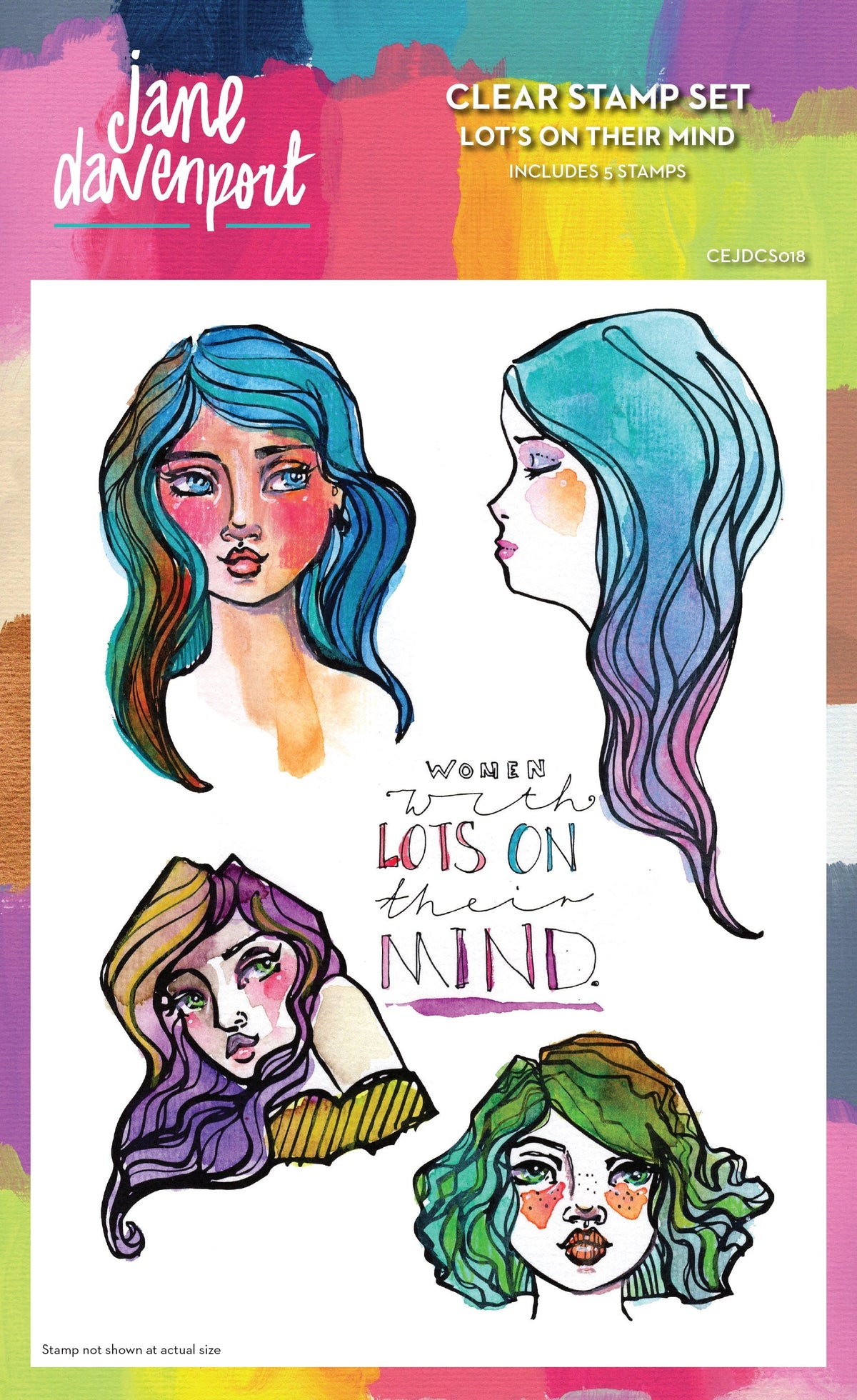 Creative Expressions Jane Davenport « Lots On Their Mind » – Lot de tampons transparents 6 x 8 po