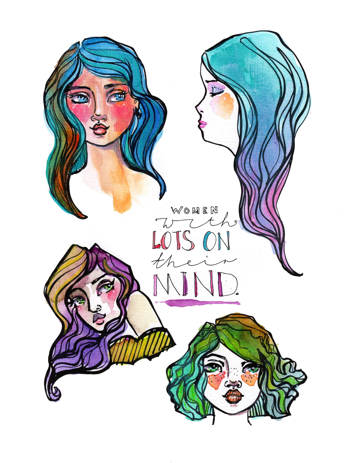Creative Expressions Jane Davenport « Lots On Their Mind » – Lot de tampons transparents 6 x 8 po