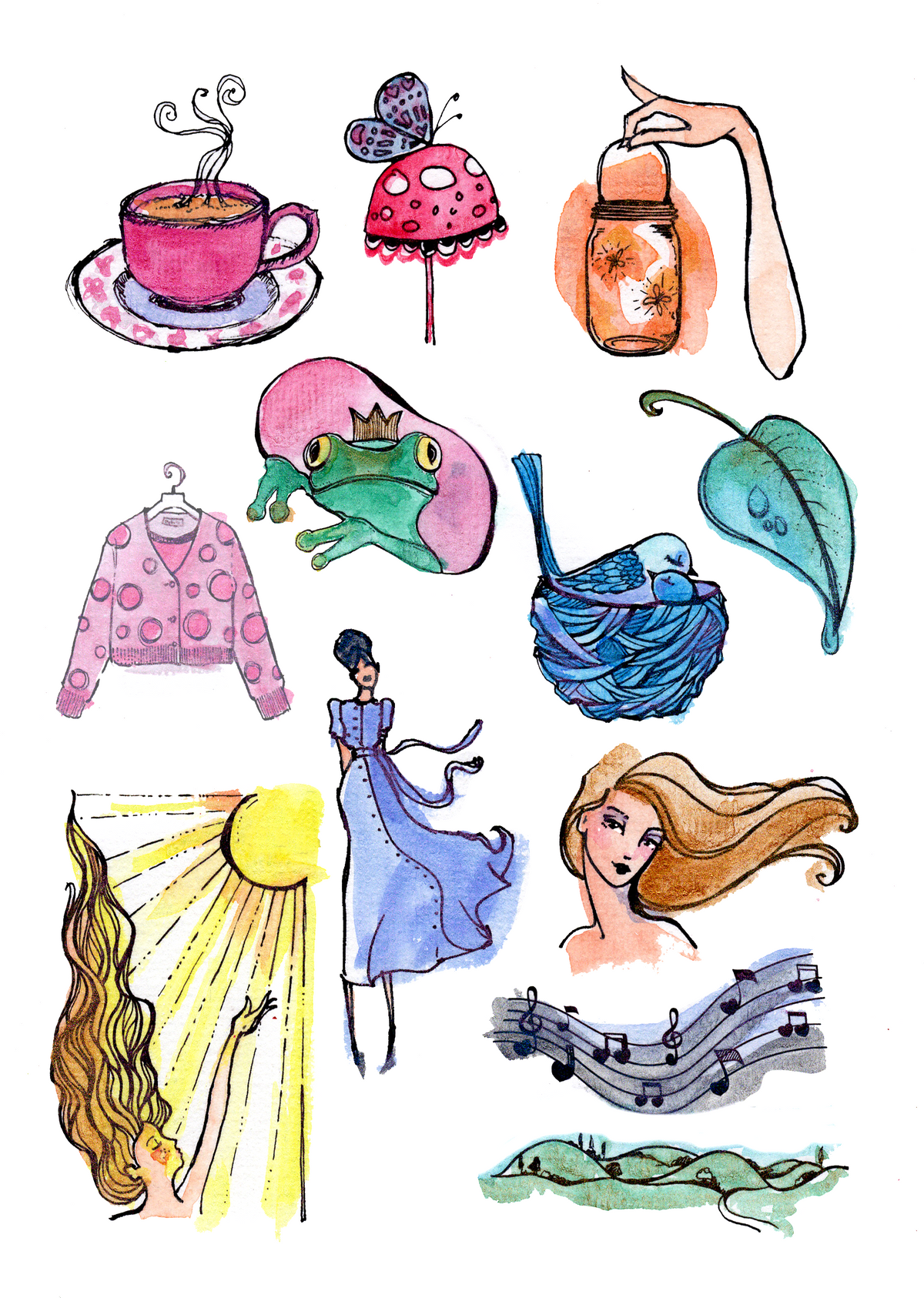 Creative Expressions Jane Davenport Tampons Transparents Aquarelle Fantaisiste 15,2 x 20,3 cm