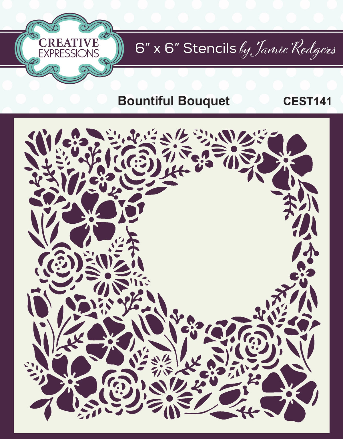 Creative Expressions Jamie Rodgers Bountiful Bouquet Pochoir 15 x 15 cm