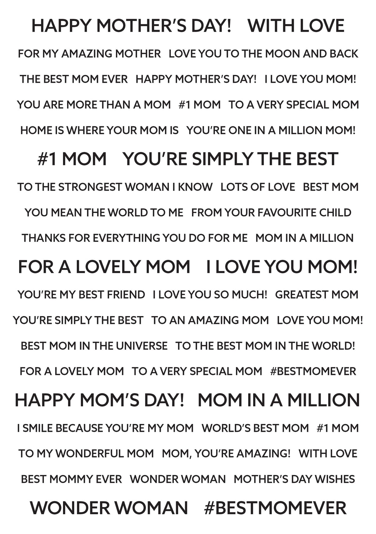 Creative Expressions Wordies Feuilles de sentiments - Meilleure maman Pk 4 15,24 cm x 20,32 cm