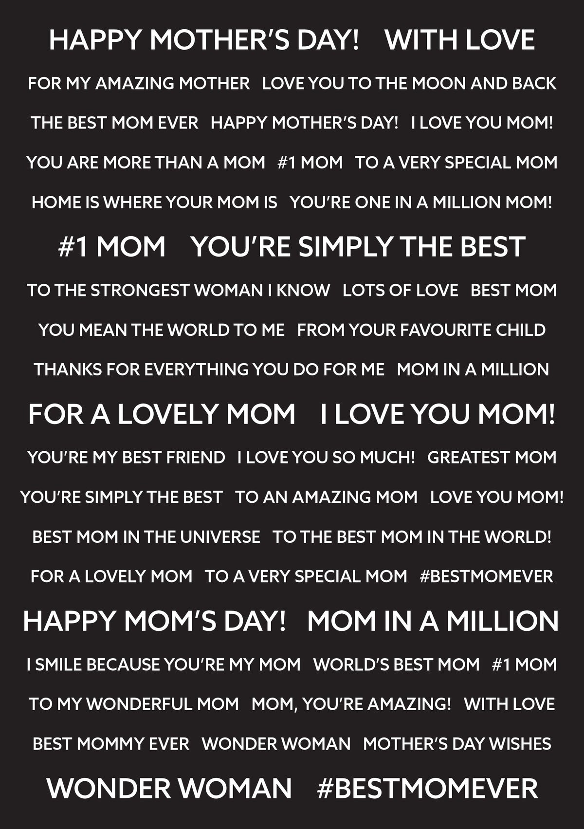 Creative Expressions Wordies Feuilles de sentiments - Meilleure maman Pk 4 15,24 cm x 20,32 cm