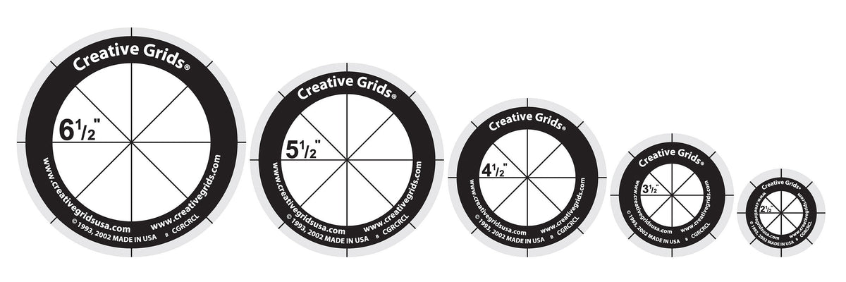 Règle de courtepointe Creative Grids Circles (5 disques avec poignées) Règle de courtepointe