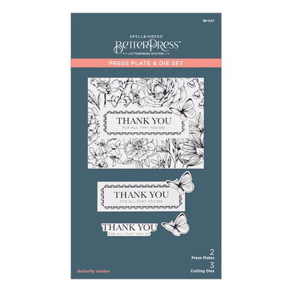 Ensemble Plaque de Pressage et Matrices Jardin de Papillons de la Collection BetterPress