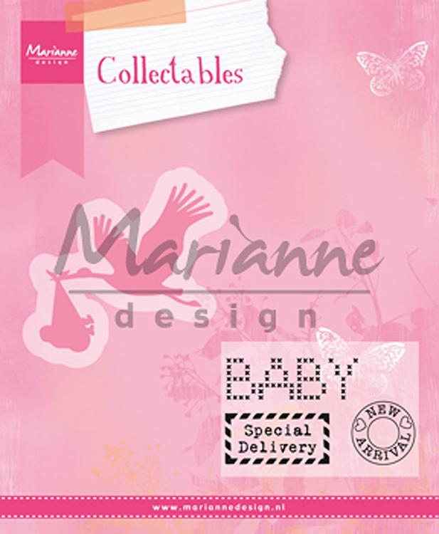 Marianne Design : Set de matrices de découpe et de tampons - Cigogne