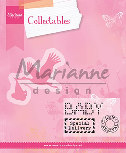 Marianne Design : Set de matrices de découpe et de tampons - Cigogne