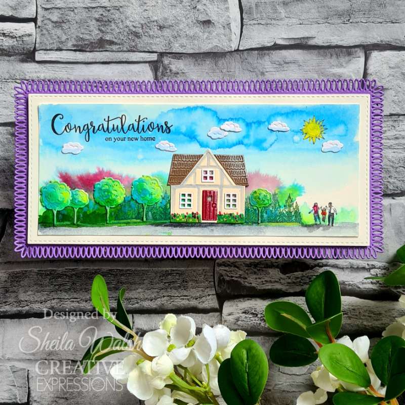 Creative Expressions Sue Wilson Village Scenes Ensemble de tampons 4 po x 6 po