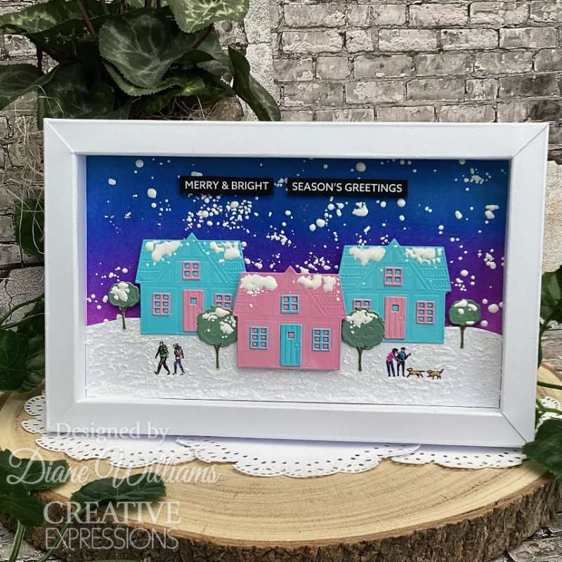Creative Expressions Sue Wilson Village Scenes Ensemble de tampons 4 po x 6 po
