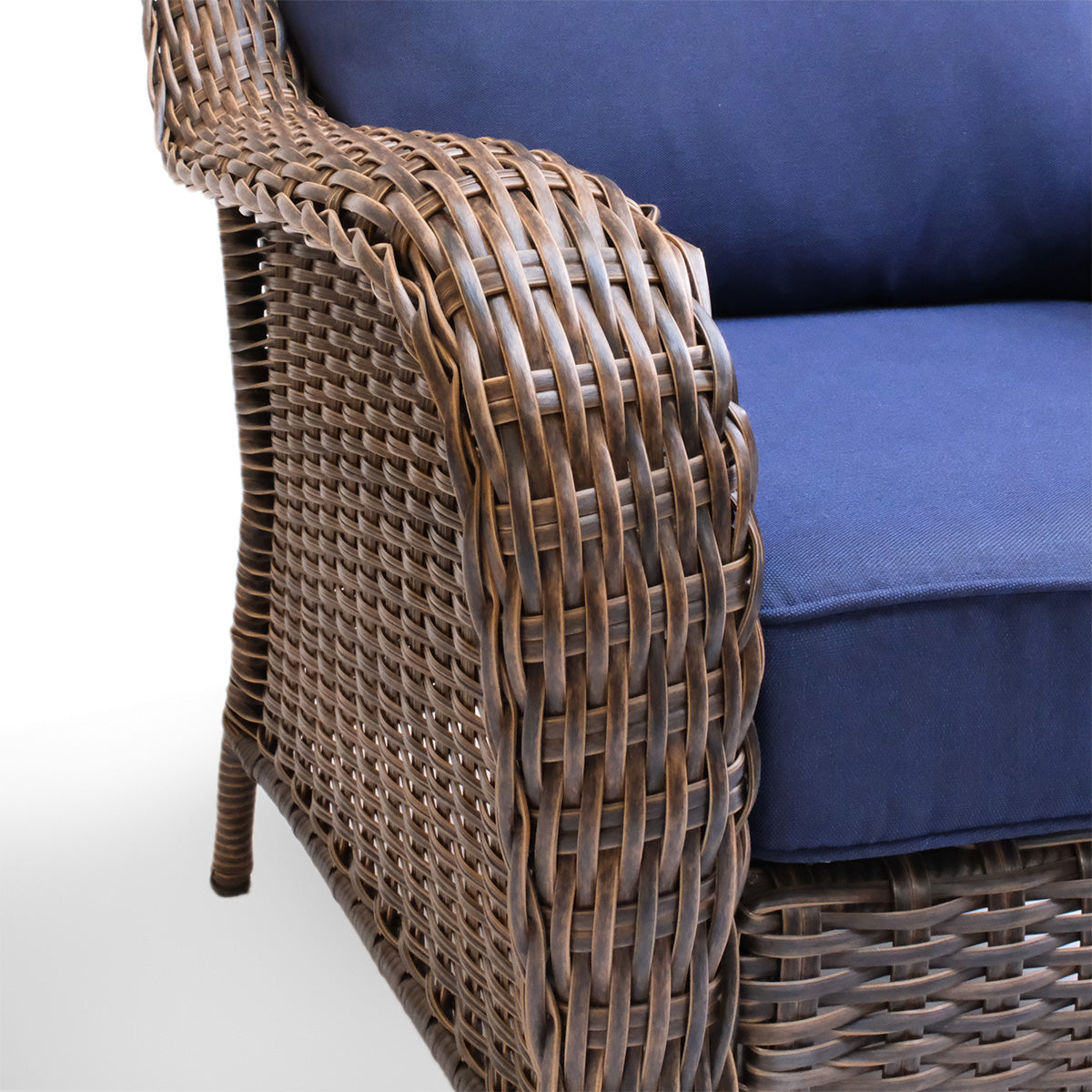 Sectionnel d'extérieur Cambridge en osier 5 pièces avec chaise longue à accoudoir gauche