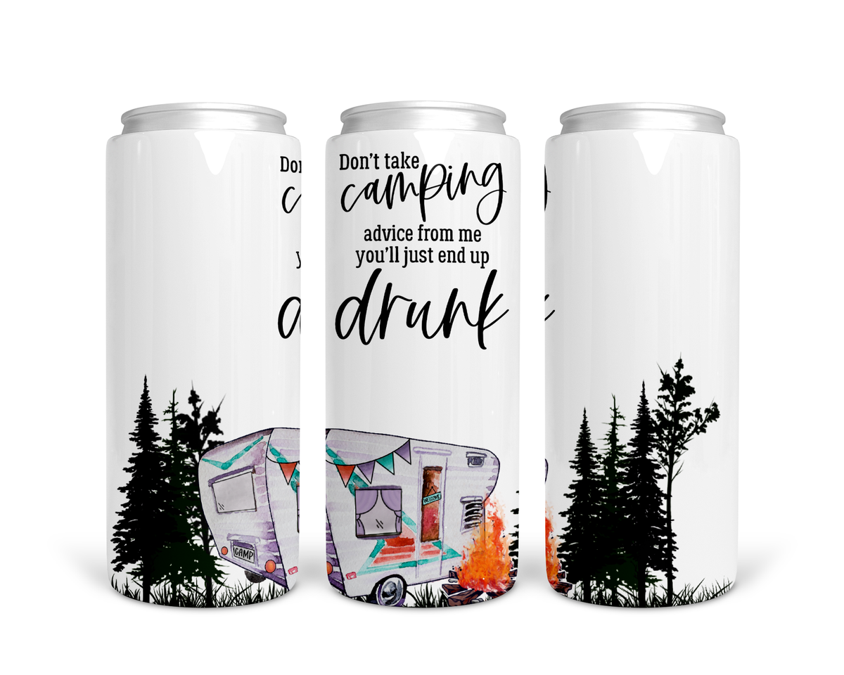 Camping Advice Tall Boy Can Stainless Steel Koozie