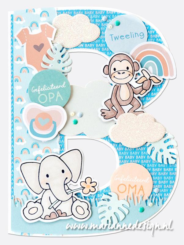 Set de papiers A5 Marianne Design - Nouveau-né par Marleen