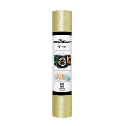 Vinyle adhésif TeckWrap pailleté - Or champagne | Durable et facile à découper | Parfait pour les projets d'artisanat !
