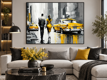 Décoration Murale-Scène Vintage de New York-Impression sur Toile