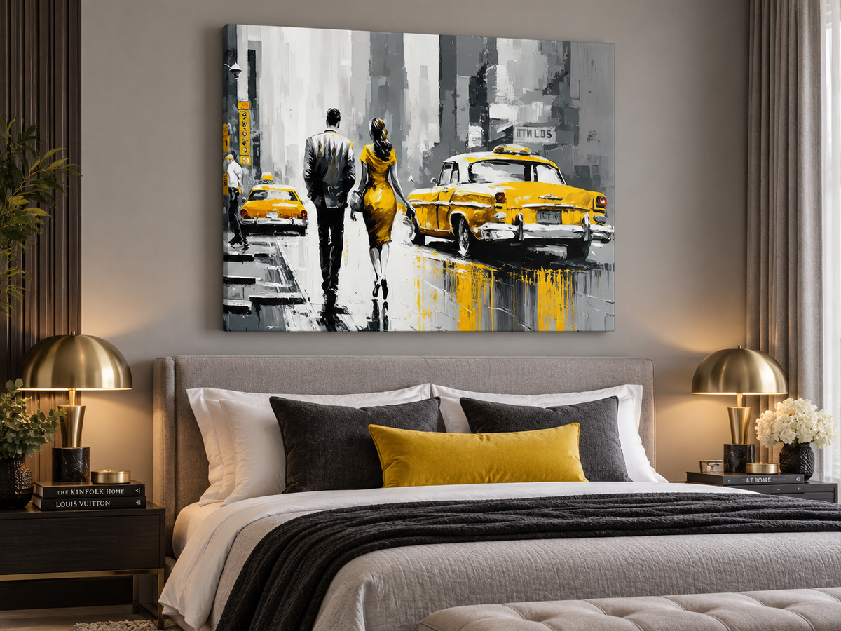 Décoration Murale-Scène Vintage de New York-Impression sur Toile