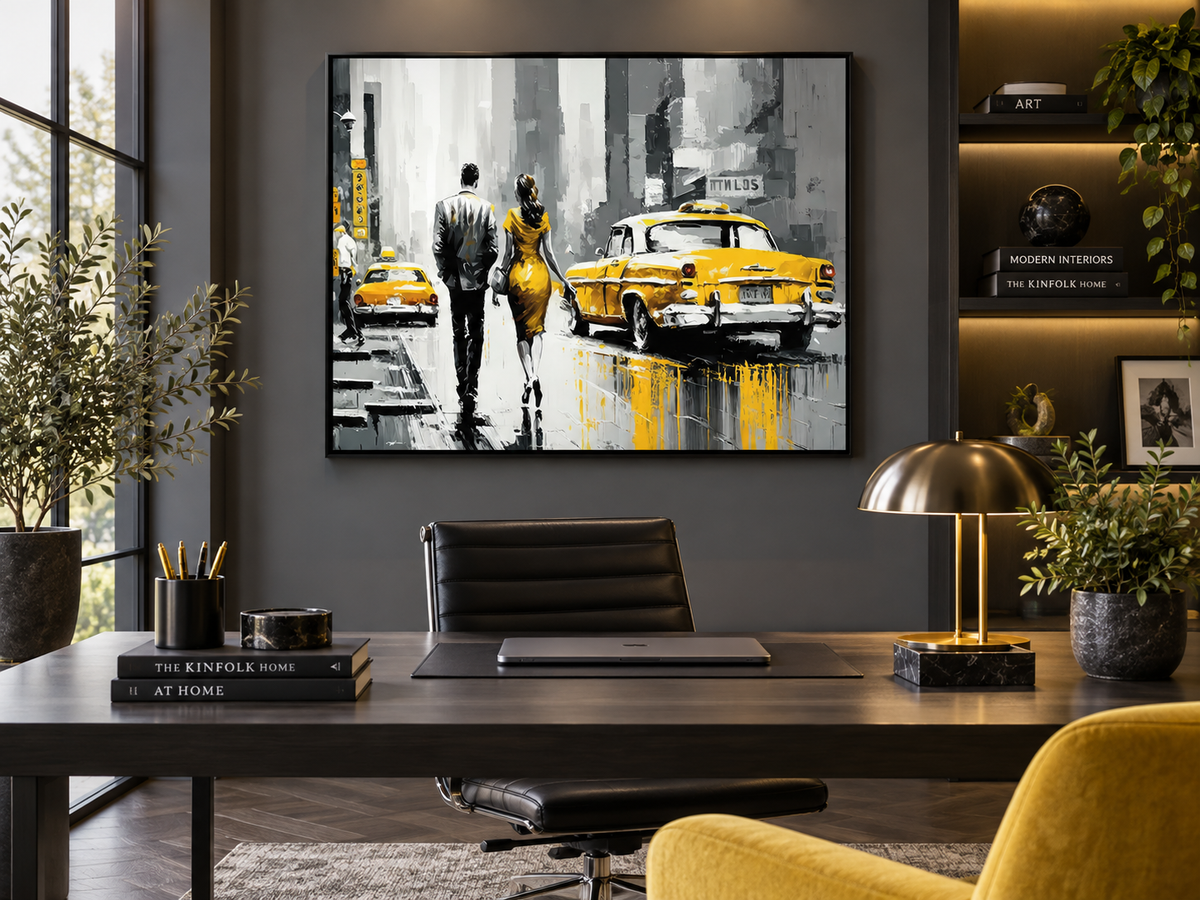 Décoration Murale-Scène Vintage de New York-Impression sur Toile