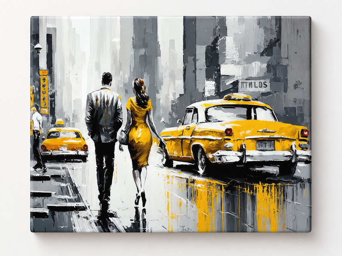 Décoration Murale-Scène Vintage de New York-Impression sur Toile