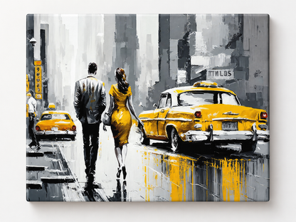 Décoration Murale-Scène Vintage de New York-Impression sur Toile