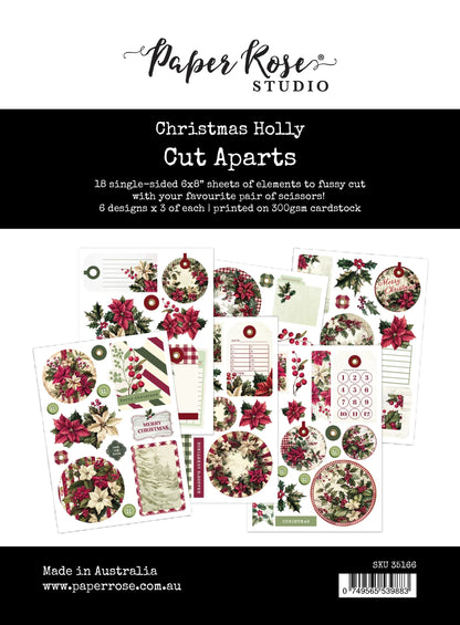 Bloc de papiers décoratifs Holly de Noël à découper 35166