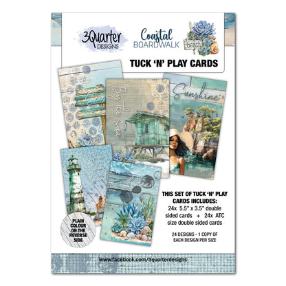 3Quarter Designs Coastal Boardwalk - Cartes à jouer Tuck N Play