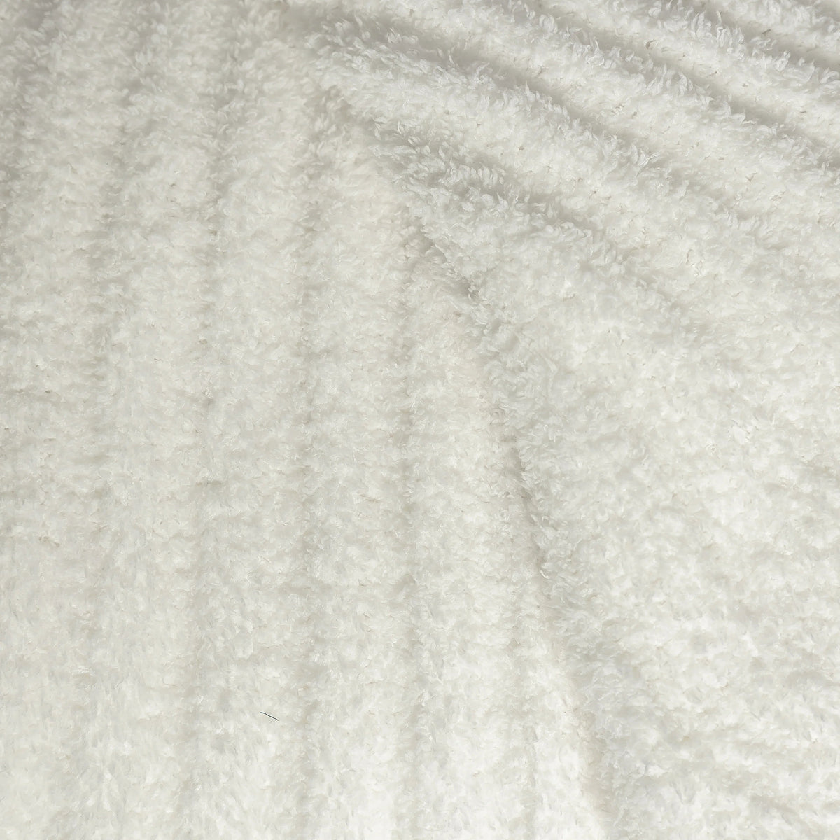 White Ribbed Extended Throw