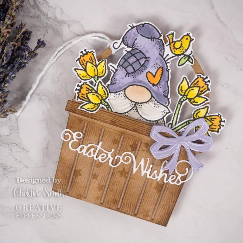 Tampon Woodware Clear Singles « Gnome peinture d'œufs » 4 po x 6 po