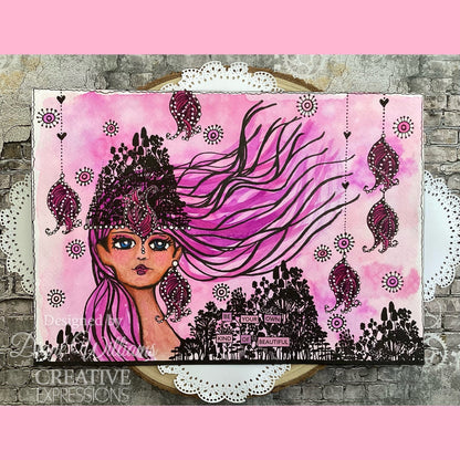 Creative Expressions Jane Davenport WildInk Lot de 6 tampons transparents 6 x 8 po