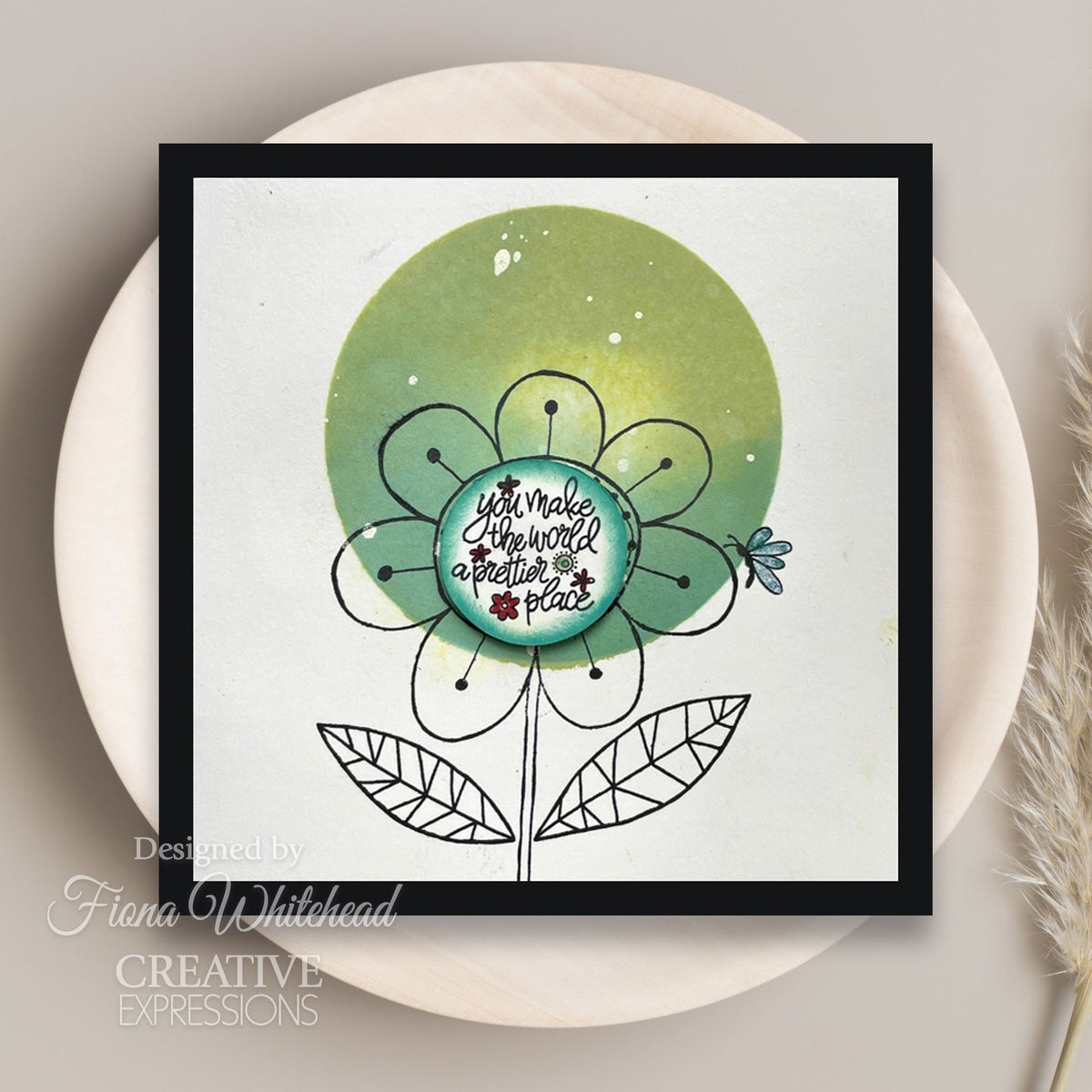 Woodware Clear Singles Petal Doodles Pretty Place 4 in x 6 in Stamp Set