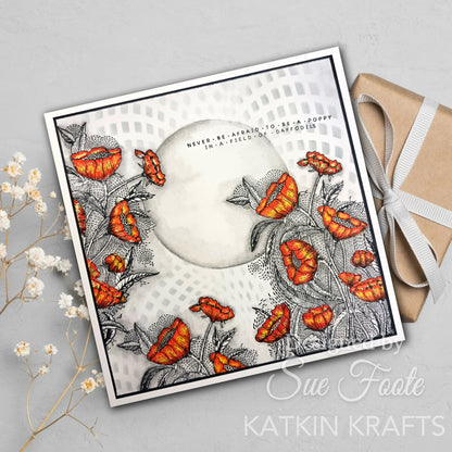 Katkin Krafts Poppy Power, lot de tampons transparents 6 po x 8 po