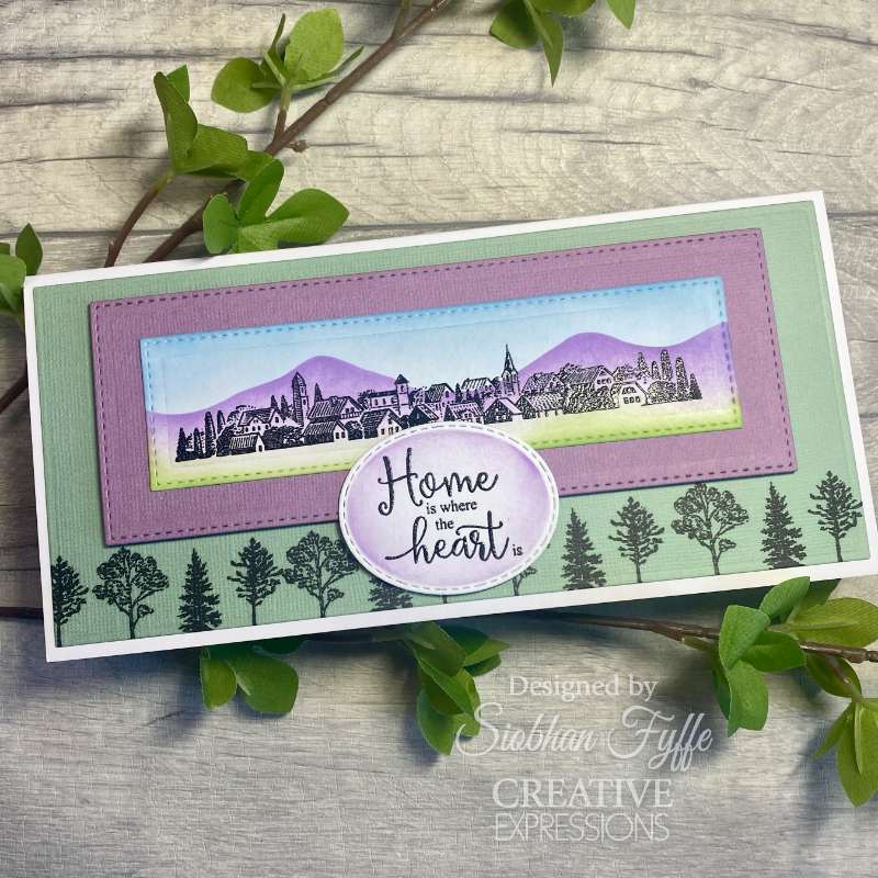 Creative Expressions Sue Wilson Village Scenes Ensemble de tampons 4 po x 6 po