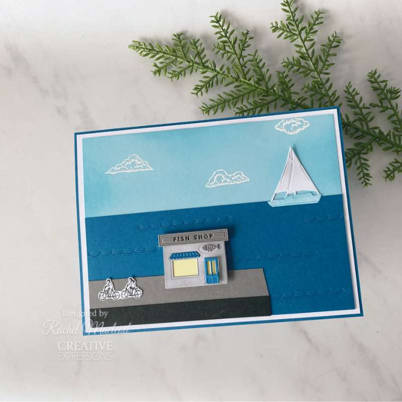 Creative Expressions Sue Wilson Village Scenes Ensemble de tampons 4 po x 6 po