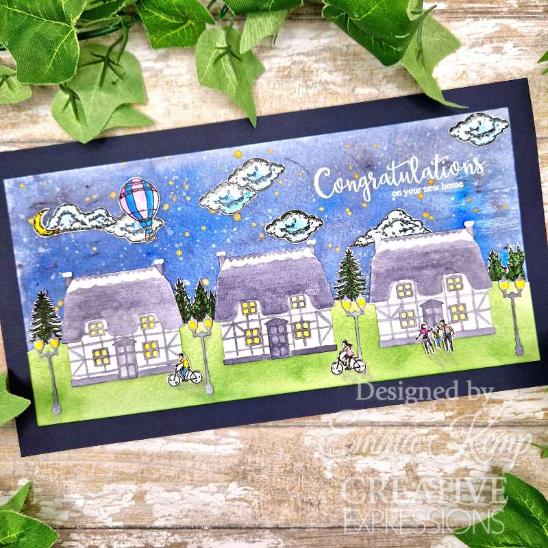 Creative Expressions Sue Wilson Village Scenes Ensemble de tampons 4 po x 6 po