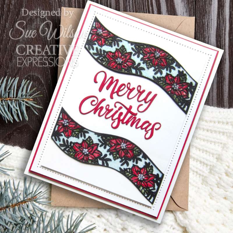 Matrices de découpe Creative Expressions Sue Wilson Festive Poinsettia Ribbon Wave