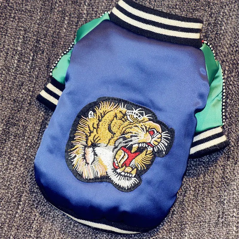 Tiger Eye Lion Dog Bomber Jacket | Streetwear Dog Jacket