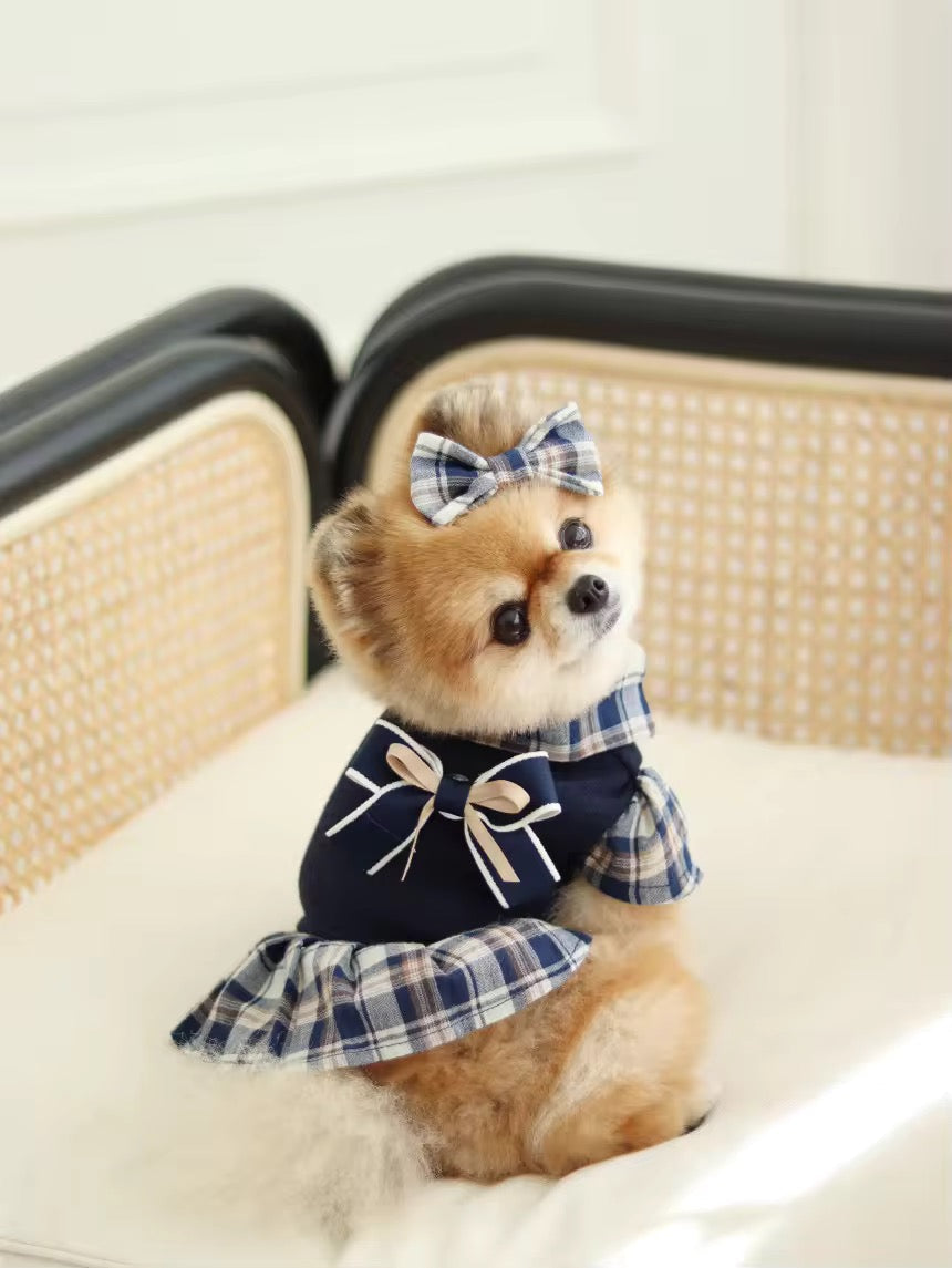 Fiona Set – Luxury Plaid Outfit Set for Dogs