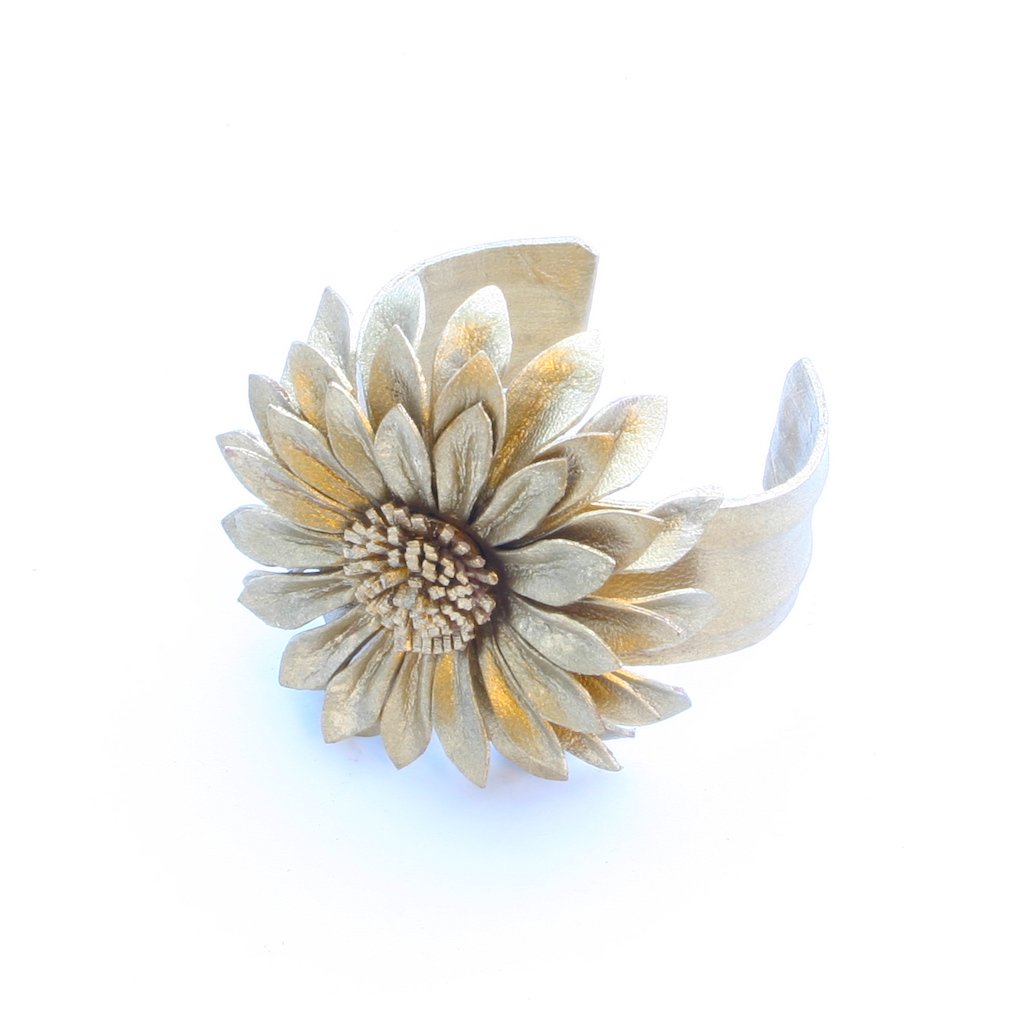 Leather Flower Cuff