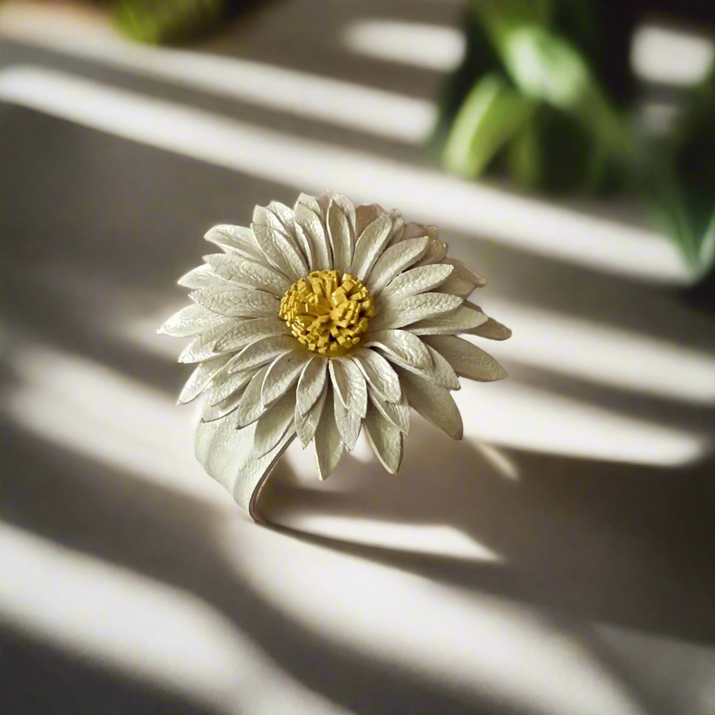 Leather Flower Cuff